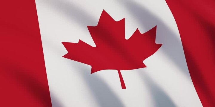 Looped animation of the flag of the Canada - 3D Animation