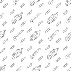 artist tool pattern. art supplies seamless pattern. doodle artist kit seamless pattern. doodle art material background