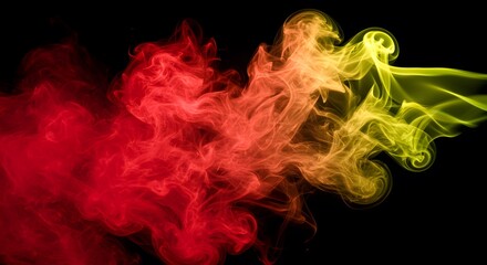 Fototapeta premium Colorful Smoke Abstract Background—Vibrant Ink in Water Effect on Black