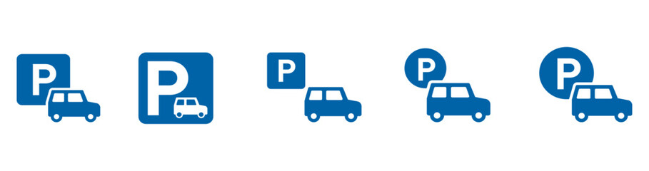 駐車場・パーキングの標識アイコンマーク3青