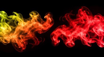 Fototapeta premium Colorful Smoke Abstract Background—Vibrant Ink in Water Effect on Black