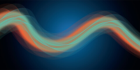 Abstract Colorful Wave Pattern on Dark Background, Vibrant Flowing Motion