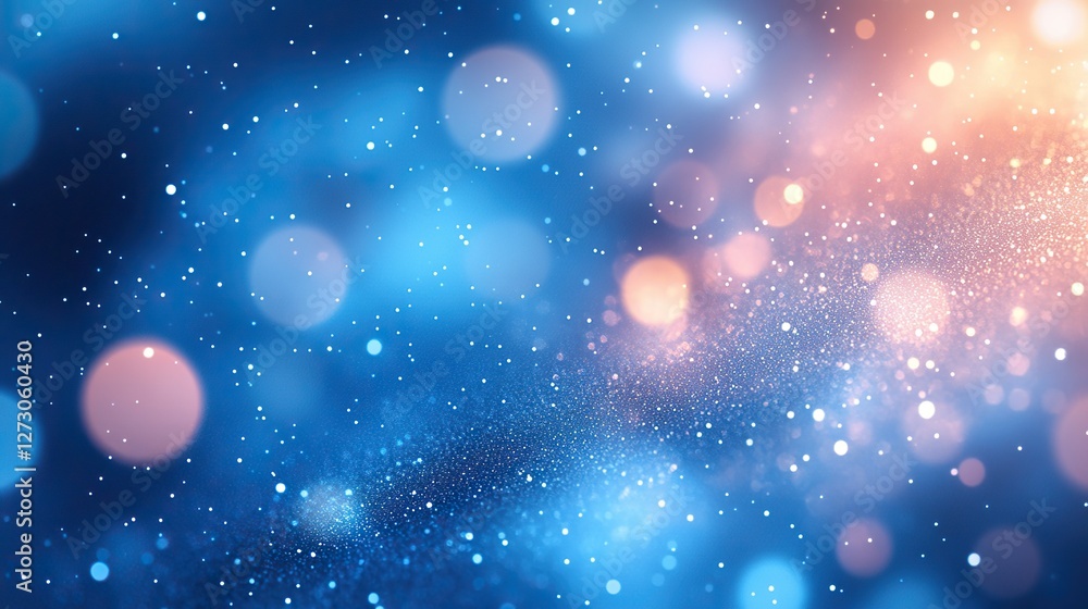 Poster soft white bokeh circles on a light blue abstract background perfect for elegant designs festive eve