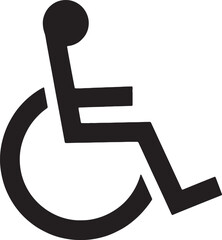 handicapped access sign or symbol flat icon 