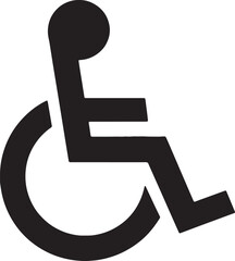 handicapped access sign or symbol flat icon 