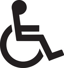 handicapped access sign or symbol flat icon 