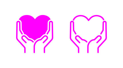Illustration of Pink Heart in Hands Symbolizing Care and Compassion