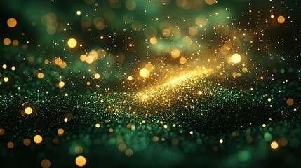 sparkling green lights background for celebration or texture in festive and vibrant design projects