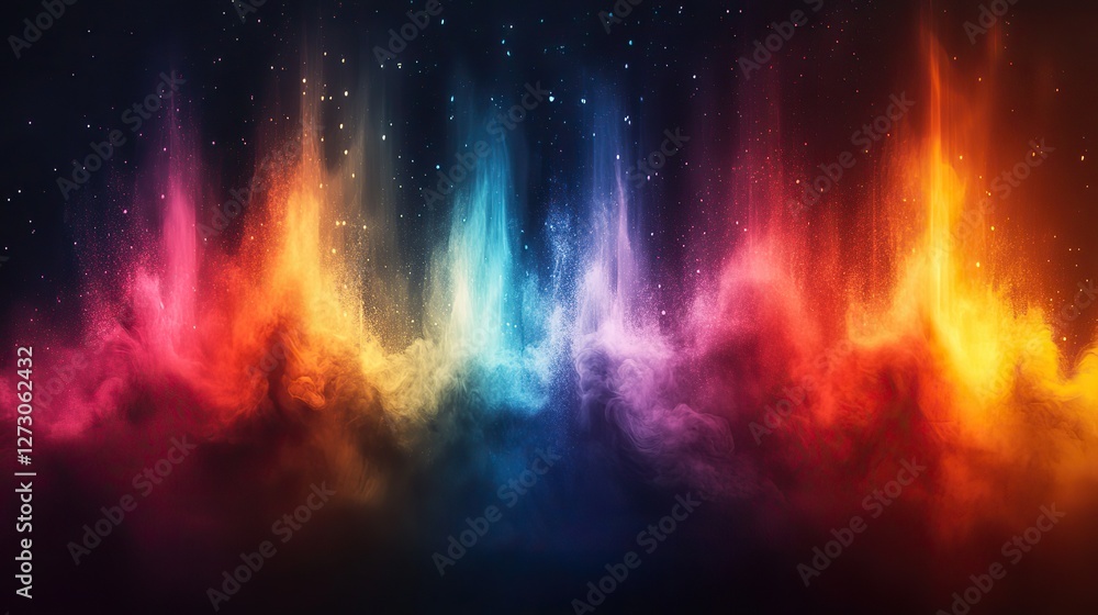 Aufkleber spectrum analysis of sound waves in various colors and shapes