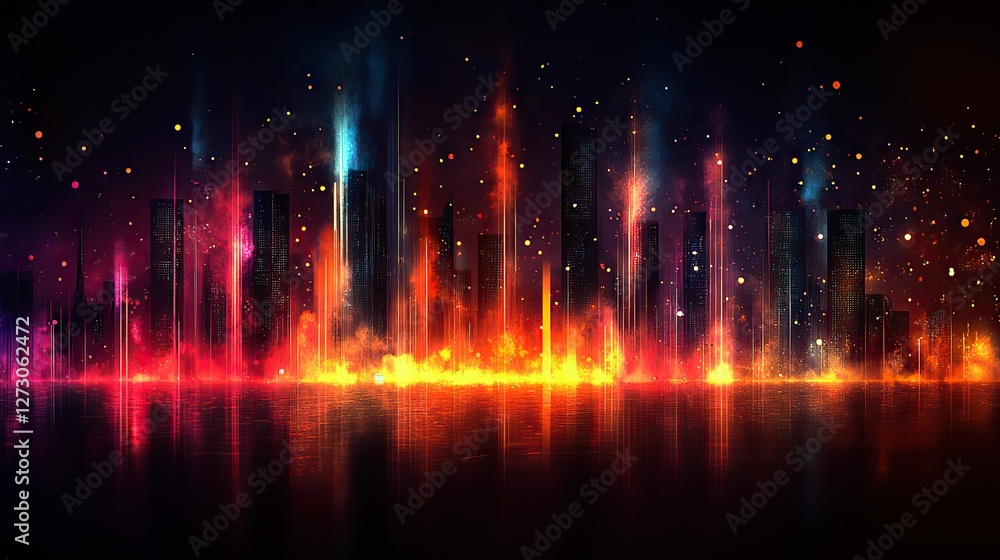 Aufkleber spectrum analysis of sound waves in various colors and shapes