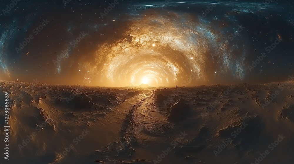 Poster stunning hdri 360d space background nebula and stars equirectangular projection environment map