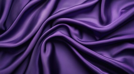 Obraz premium A smooth, luxurious fabric in rich purple hues, showcasing gentle folds and textures that evoke elegance and sophistication.