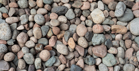 Natural Assorted Pebbles in a Textured and Patterns Rock Arrangement