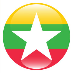 Obraz premium Myanmar flag circle icon vector illustration