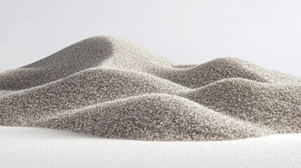 Obraz premium Small pile of fine white sand with subtle texture details, isolated on a clean background.