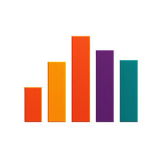 Colorful bar graph representing data visualization and analysis