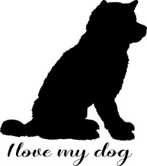 og silhouette, dog, dog breeds, logo, vector, silhouette, i love my dog, animal, illustration, icon, sign, design, black, symbol, pet, love
