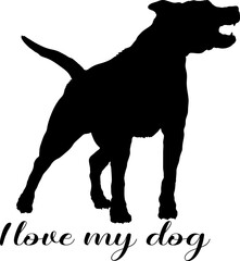 og silhouette, dog, dog breeds, logo, vector, silhouette, i love my dog, animal, illustration, icon, sign, design, black, symbol, pet, love
