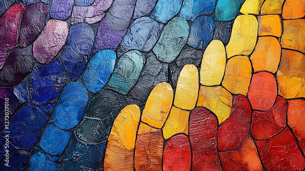 Poster unity in diversity multicolored fingerprint mosaic symbolizing inclusivity and anti racism