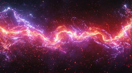 Fototapeta premium Abstract Energy Flow: A Vibrant Symphony of Red and Purple Plasma