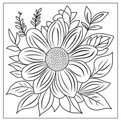 Hand drawing illustration coloring page