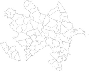 Obraz premium Outline Map of Azerbaijan Vector Illustration