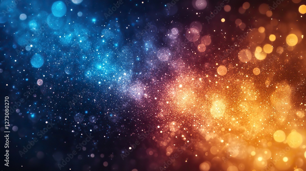 Poster vibrant blue and yellow gradient bokeh effect a luminous backdrop for winter to spring transition
