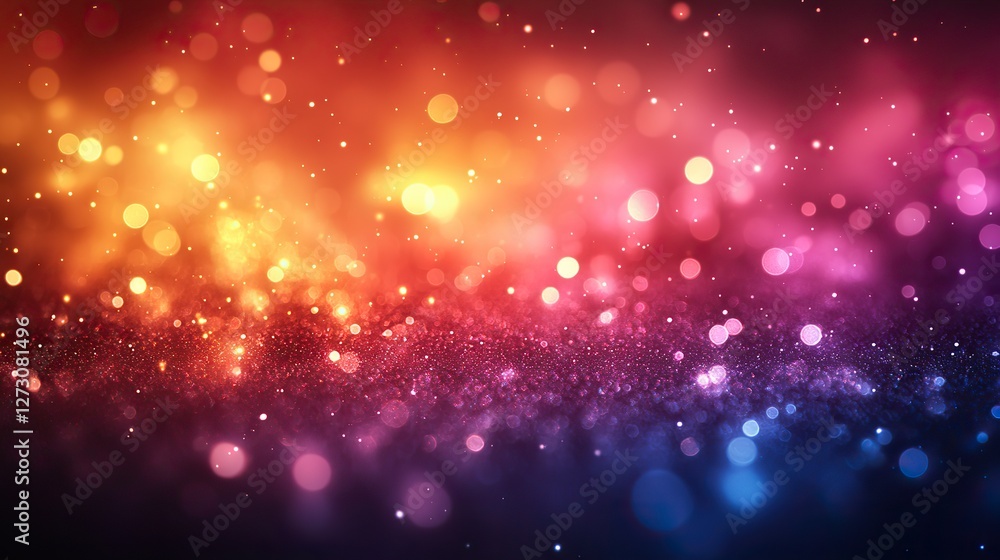 Poster vibrant colorful bokeh background with soft blurred lights for festive designs and dreamy visual eff