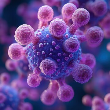 Bacterias, viruses, fungi and germs, various abstract microorganisms, human microbiota, parasites