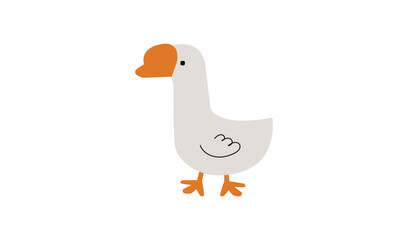 Vector illustration with Goose. Cute cartoon characters.