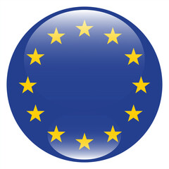 EU flag. EU button flag. European Union flag circle icon vector illustration design