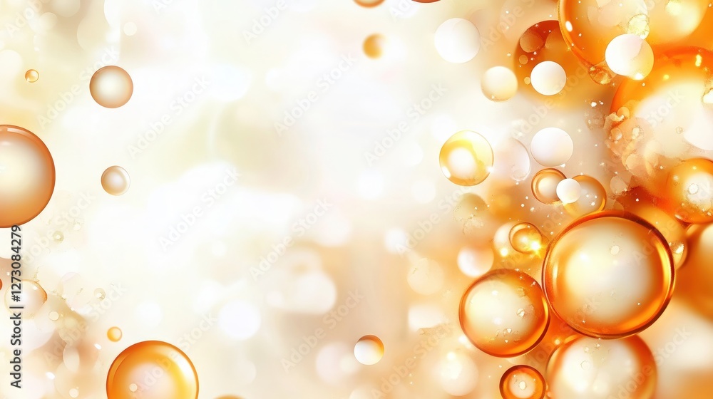 Aufkleber abstract light background with glowing soft orange bubbles