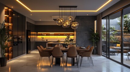 Modern Luxury Kitchen and Dining Area Design