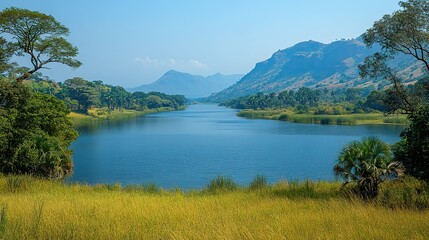 view of the lake lake and mountains ictoria falls zimbabwe and zambia waterfall
