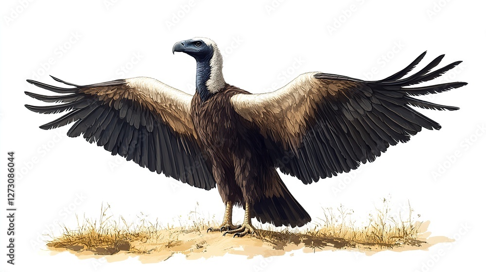 Poster vulture png image of a large bird of prey with detailed feathers and sharp beak ideal for wildlife a