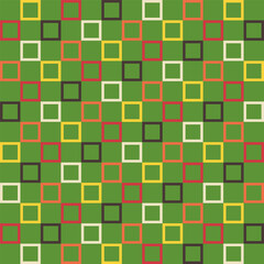 Seamless checkered linear grid pattern for Xmas, Christmas, and Happy New Year. Squares in festive colors geometric design. Holiday vector background for prints on a textile.