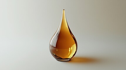 Fototapeta premium Tiny droplet of honey on a white background, rich golden tones, highly detailed.