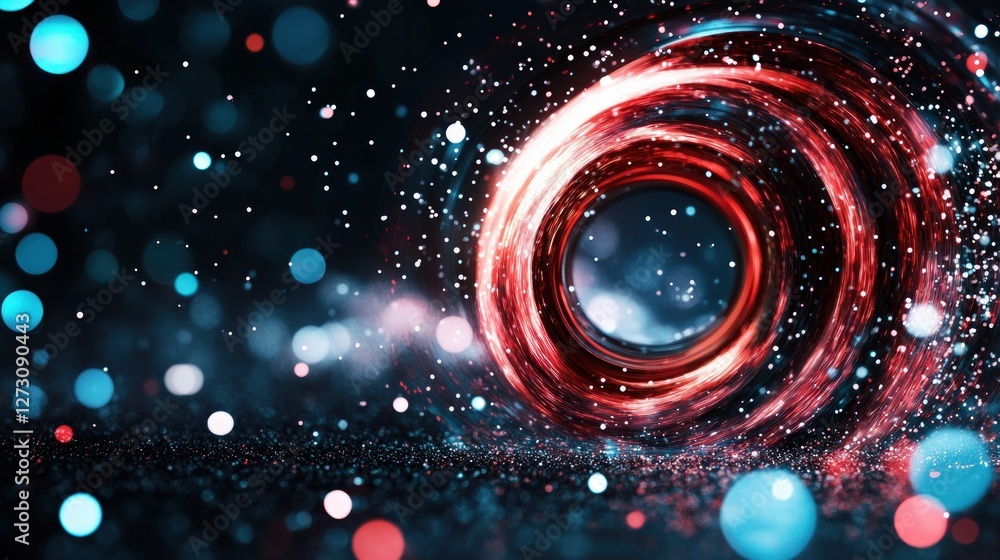 Poster Abstract Swirling Light Patterns with Colorful Bokeh Effects