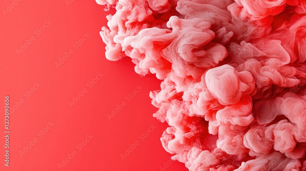 Poster red smoke texture abstract pattern with soft pink hues and swirls