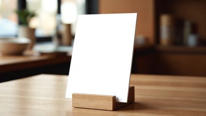 Stand Mock up Menu frame tent card blurred background design key visual layout