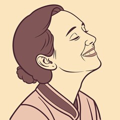 Person With A Warm Smile enjoying a joyful moment against a simple background