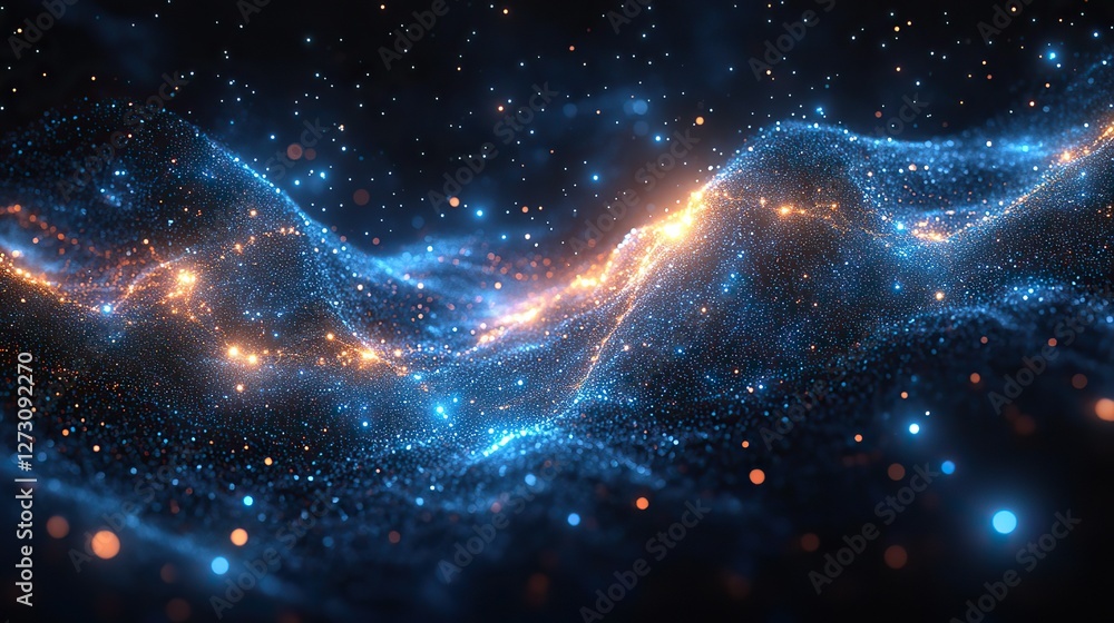 Poster wireframe background with plexus effect futuristic vector illustration abstract blue background with