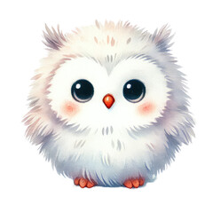 Fototapeta premium watercolor of Party or Birthday Themed Owls, cute animal for Happy Birthday greeting card.