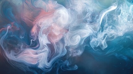 Fototapeta premium Abstract swirling pastel blue and pink smoke patterns