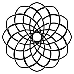 Obraz premium Endless Circle Mandala Line Art Vector