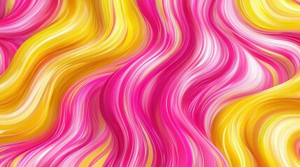 Vibrant Swirls of Pink and Yellow Abstract Art