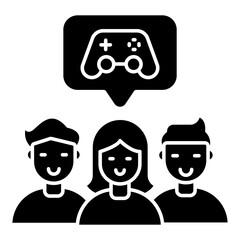 Modern design icon of game players