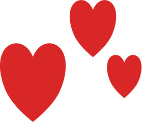Set of red heart in various styles for love themed designs