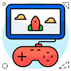 Perfect design icon of video game launch