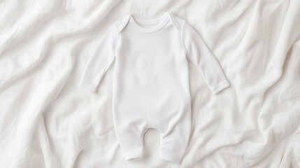 Obraz premium Neutral cozy white kids pajamas mockup, warm and simple bedtime essentials